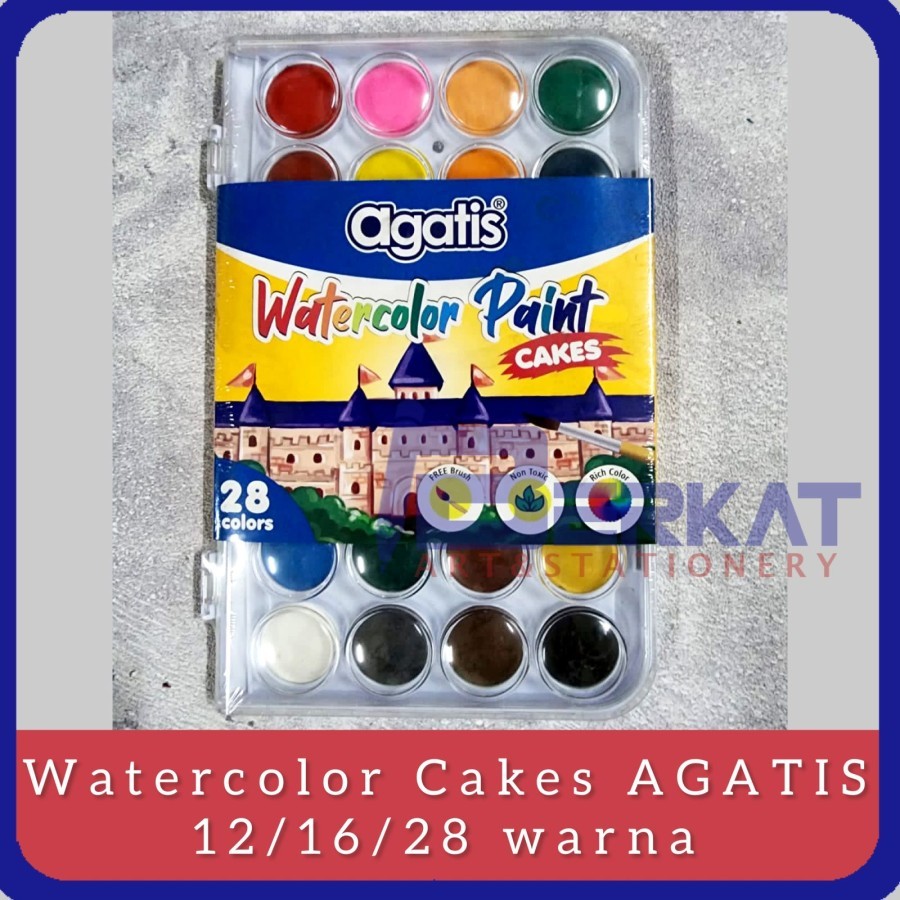 

AGATIS Watercolor Cakes Cat Air Set 12/16/28 Warna