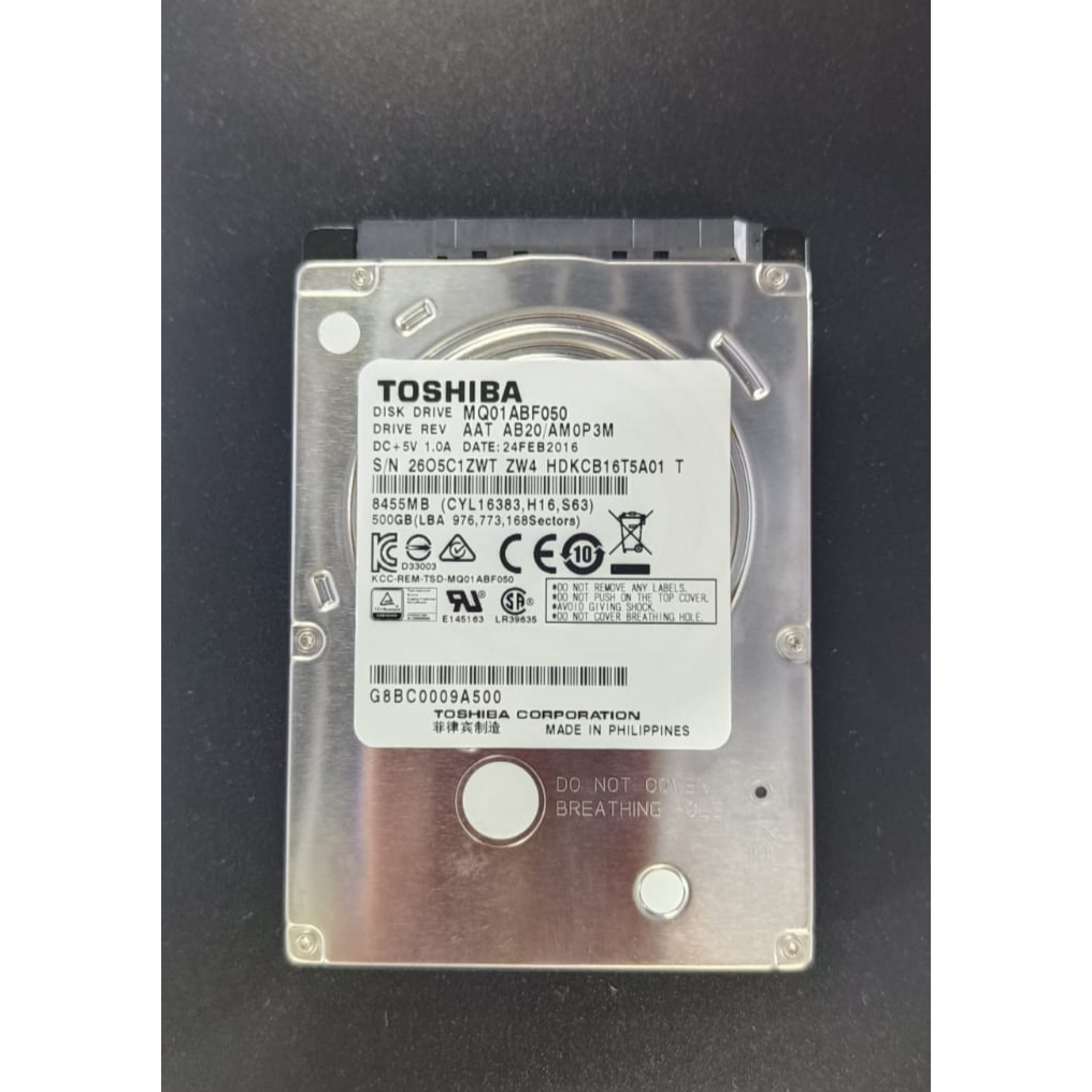 Hardisk Notebook 500GB TOSHIBA / hdd laptop 500gb