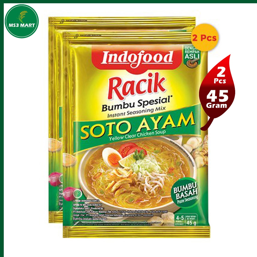 

Indofood Racik Bumbu Spesial Soto Ayam 45 Gram 2 Pcs | MS3 Mart