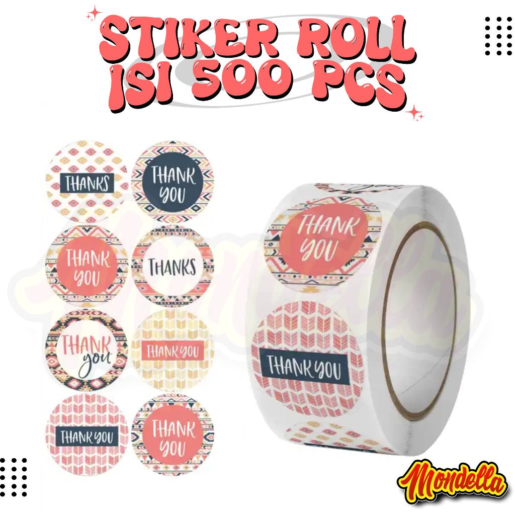 

Sticker Thank You Roll Isi 500 Pcs Stiker 1 Roll Stiker Terimakasih Warna Self Adhesive Seal Label Roll Sticker Thank You MONDELLA