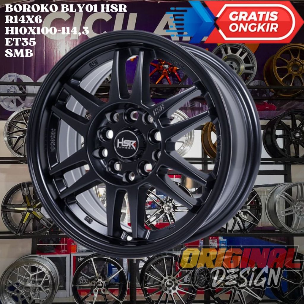 Velg Mobil Ring 14 HSR BLY01 R14 Untuk Grandmax L300 Carry Apv Luxio