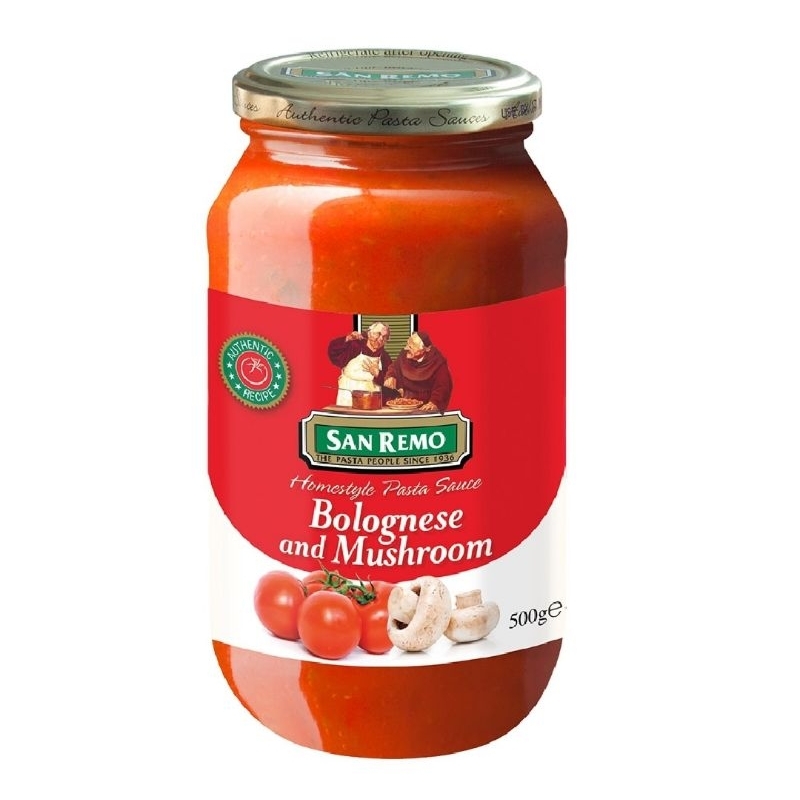 

San Remo Pasta Sauce Bolognese & Mushroom 500 gr Saus Pasta