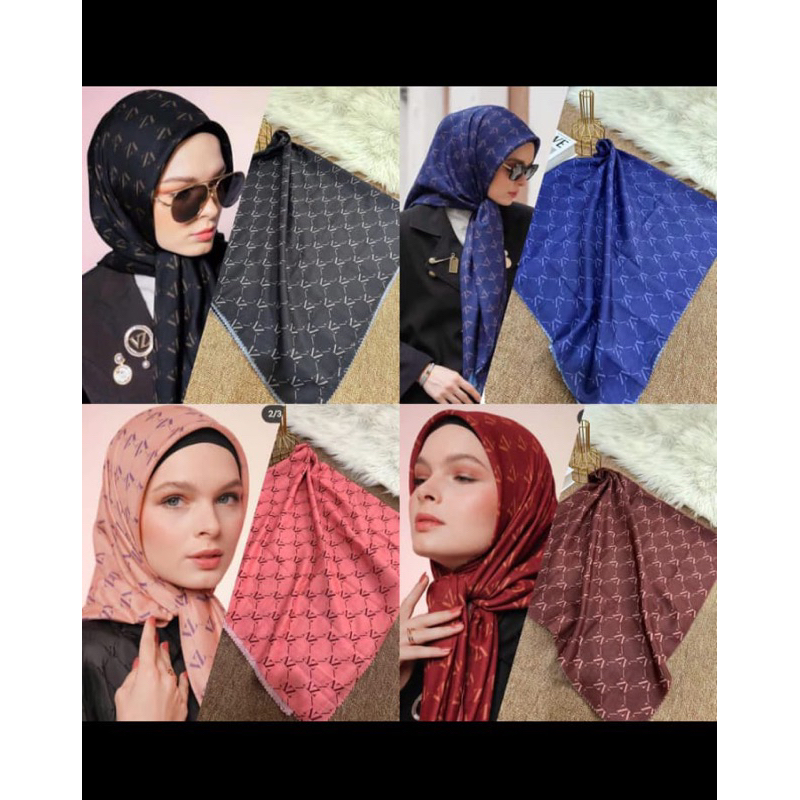 Hijab segi empat motif VZ kualitias premium ala ala finishing lasercat