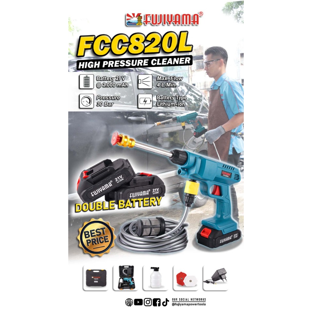 NEW  FUJIYAMA FCC 820 L - 21V Li Cordless Jet Cleaner