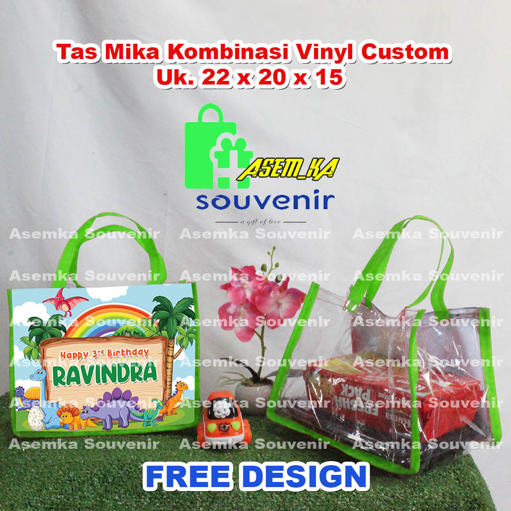 

TAS FULL MIKA TRANSPARANT ULTAH CUSTOM - UK 22X20X15 (PxLxT)