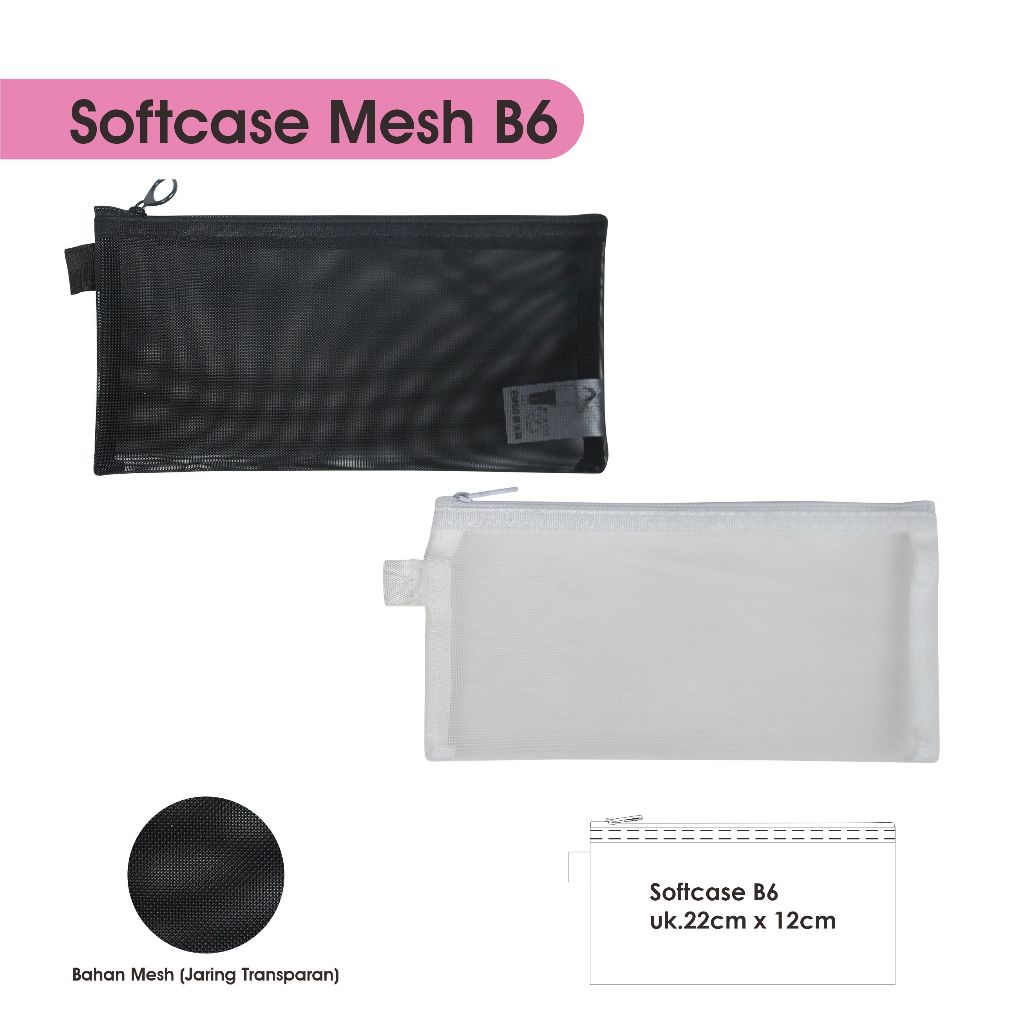 

Tempat Pensil Pencil Case Mesh B6 Tepak Pensil Softcase Tempat Alat Tulis Make Up MG-9034