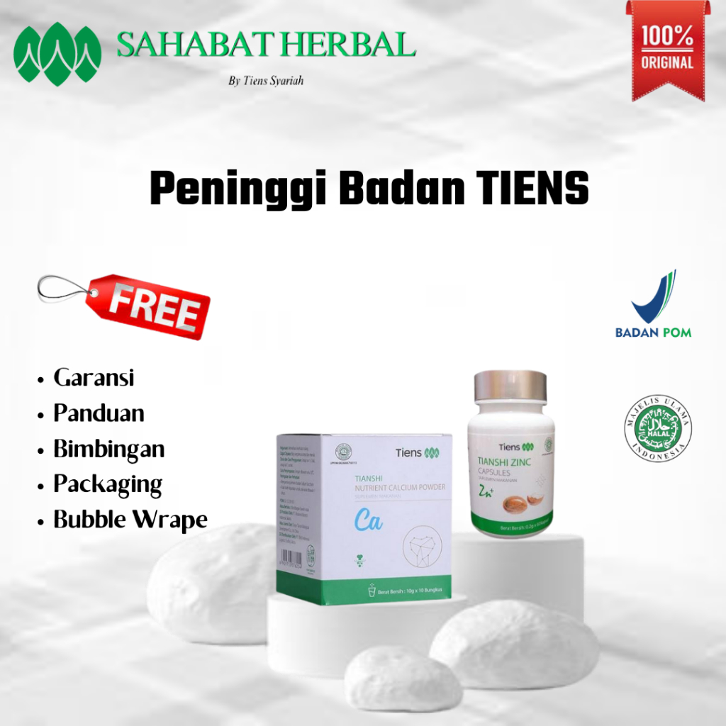 

Peninggi Badan Tiens Best Seller Kalsium NHCP dan Zinc Original Alami