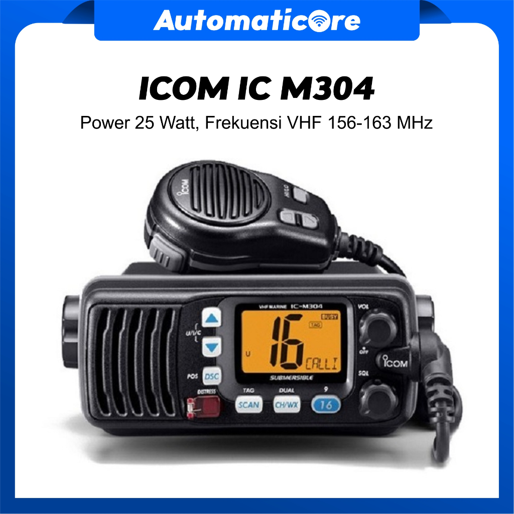 Radio Rig Icom M304 VHF 25 Watt Tahan Air setara IPX7 Icom IC M 304