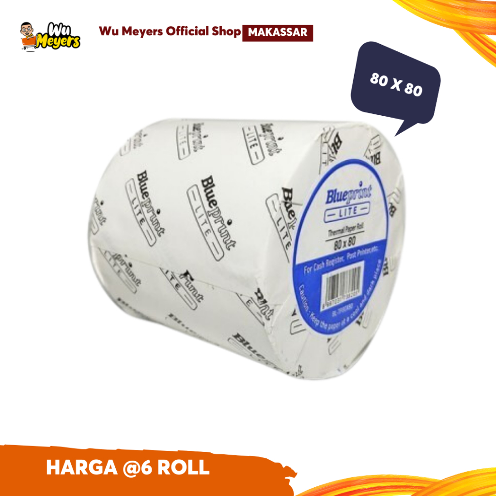 

Kertas Thermal / Kertas Kasir / Kertas Struk BLUEPRINT 80mmx80mm LITE - Wu Meyers Makasssar