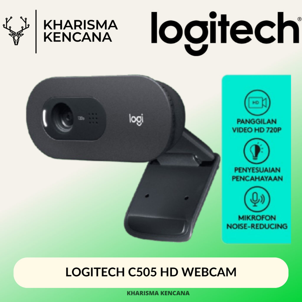 Logitech C505 HD Webcam - Kualitas Video 720p dengan Mikrofon