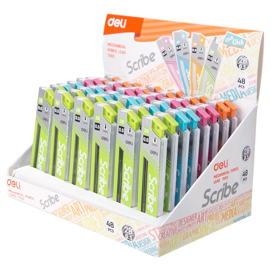 

DELI E7003 Isi Pensil Mekanik / Mechanical Pencil Lead 0.5 mm 2B