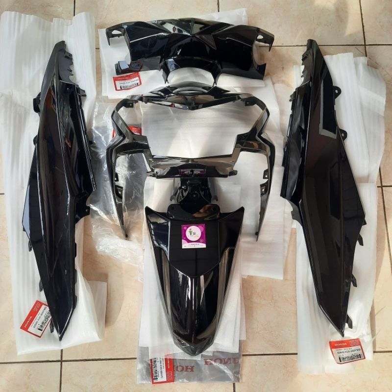 Cover Body Halus Fullset Hitam Beat FI Injeksi K25 Stater Kasar Original AHM