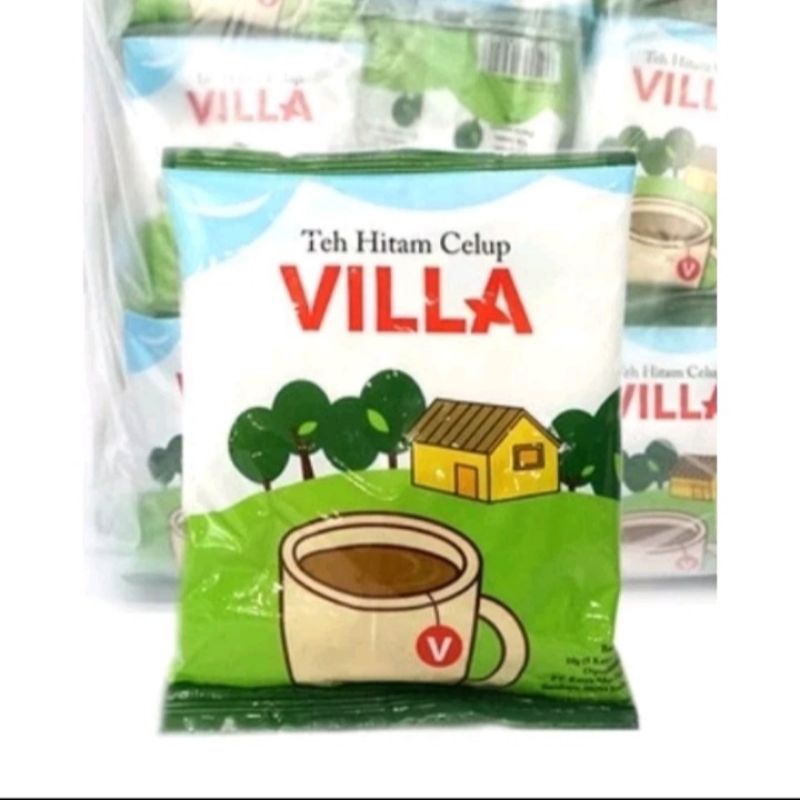 

Villa teh hitam celup 1 renteng isi 12 sachet