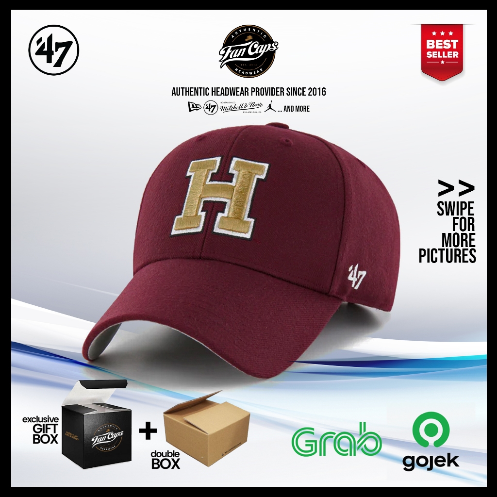 [ORIGINAL] Harvard Crimson MVP Cap - Dark Maroon | Topi 47