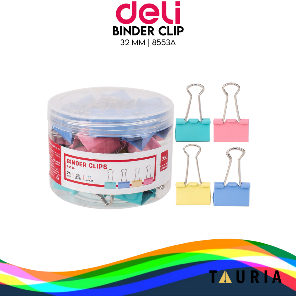 

PENJEPIT KERTAS / BINDER CLIP WARNA 32 mm SEDANG DELI 8553A