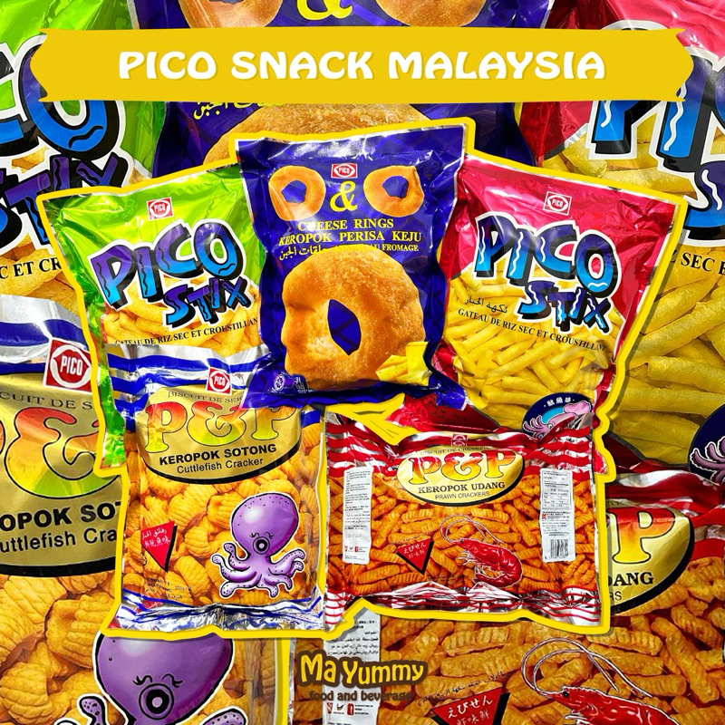 

Pico 5 Varian 220gr Snack Malaysia / Snack Jadul / Pico Stix / Cheese Rings / Sotong / Ayam / Keropok Udang