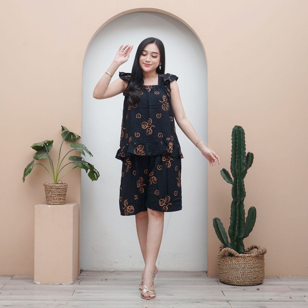 Baju Daster Wanita Piyama Motif Bunga Size Jumbo Tanpa Lengan Yukensi Terbaru Kekinian LD 130 LD 140