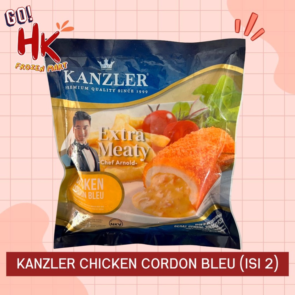 

Kanzler Chicken Cordon Bleu isi 2 PREMIUM 300gr | isi full daging ayam keju lumer HK Frozen Mart