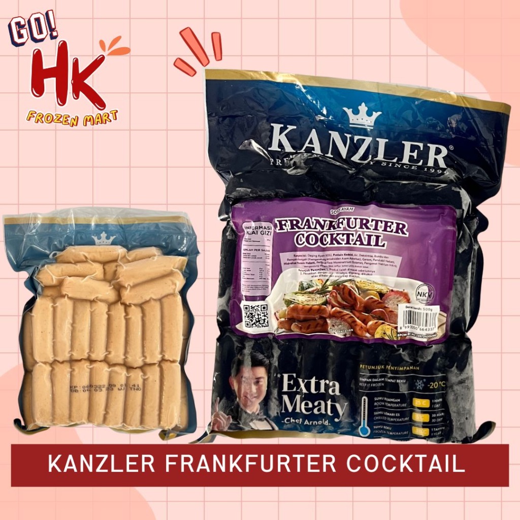 

Kanzler Frankfurter Cocktail 500gr | sosis ayam mini kecil Viral frank chicken HK Frozen Mart