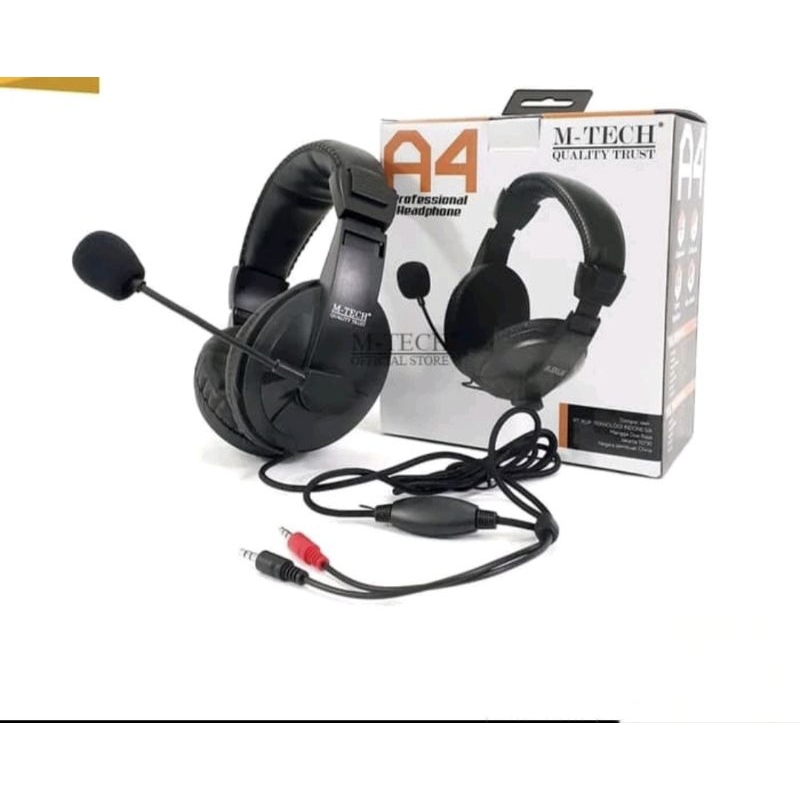 Headset gaming M Tech A4 Jack 3.5mm Headphone gaming microphone