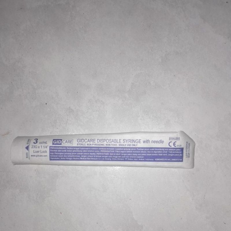 GIDCARE DISPOSABLE SYRINGE 3cc/ml