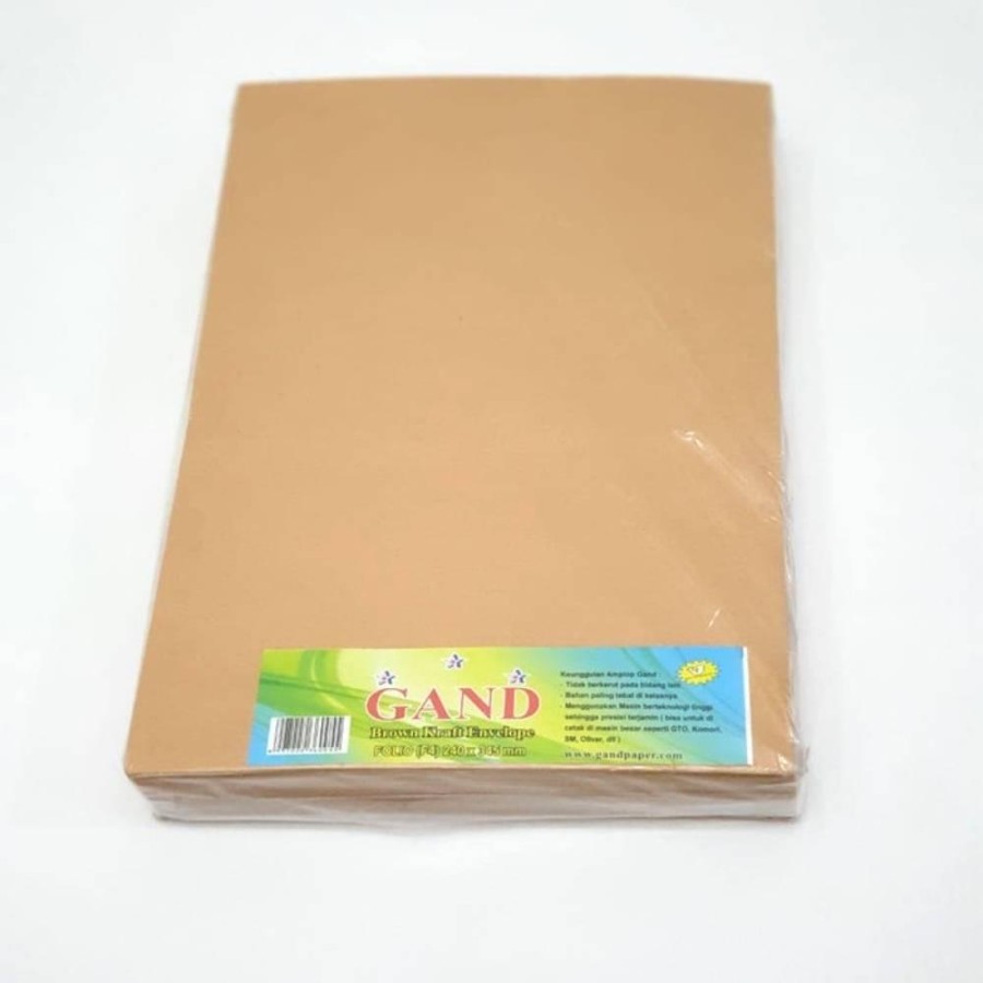 

Amplop coklat F4 Gand 240 x 345 mm isi 100 lembar