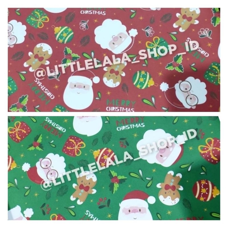 

Kertas Kado Natal Sansan Wawa / christmas wrapping paper/ kertas kado santa clause/tukar kado/tema natal