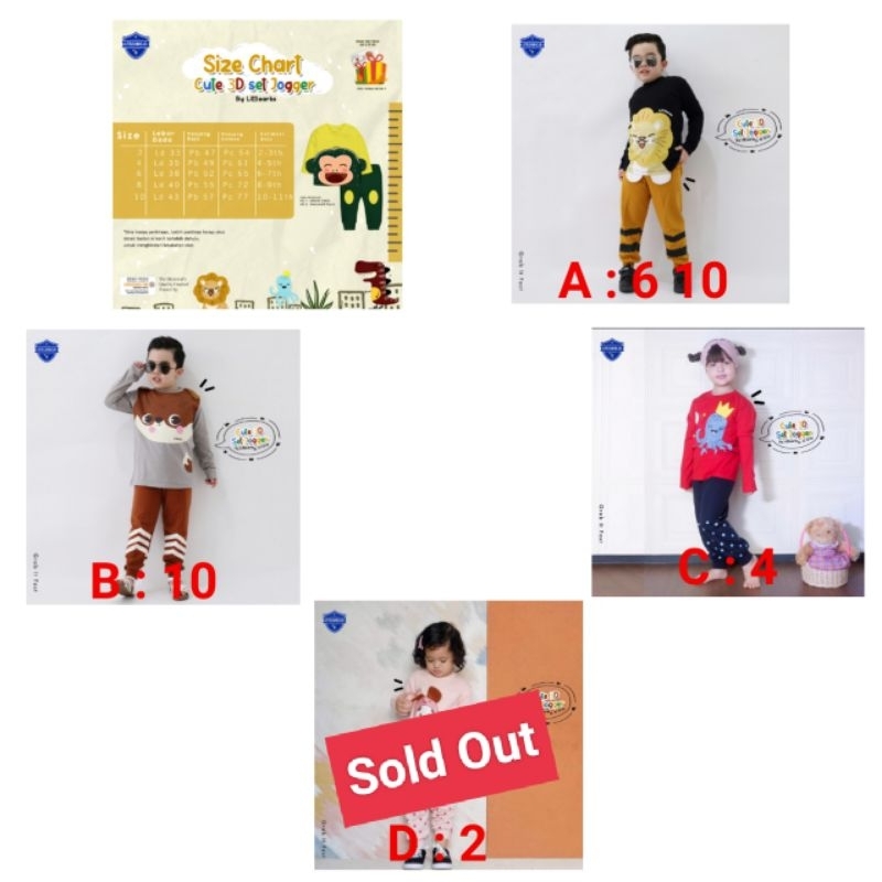CUTE 3D SET JOGGER By. LITTLEARKS Baju Anak Premium