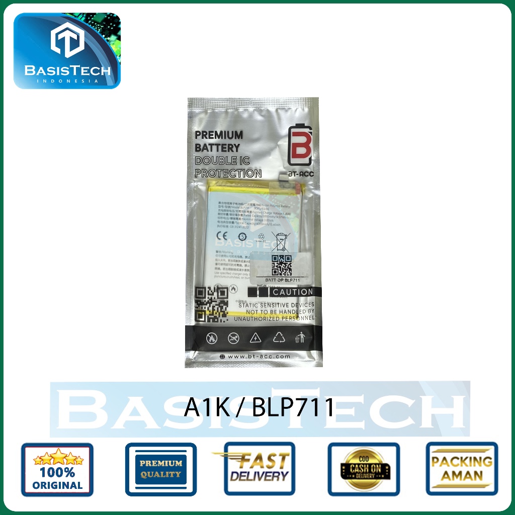 BATERAI OPPO A1K BLP711 BT BASISTECH DOUBLE IC POWER PROTECTION