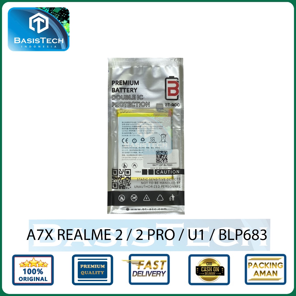 BATERAI OPPO A7X REALME 2 2 PRO U1 BLP683 BT BASISTECH DOUBLE IC POWER PROTECTION