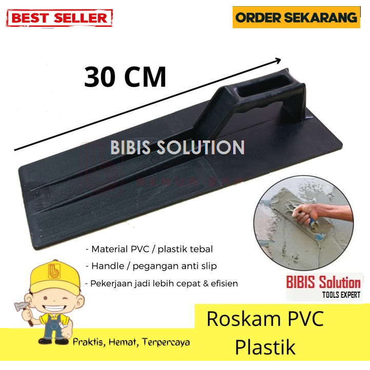 Raskam PVC Roskam Plastik Gosokan Plester Acian Semen Dinding Tembok Aci Reskam