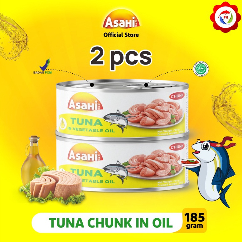 

Pasti Untung ASAHI Tuna Chunk in Oil 185 gr - Isi 2pcs