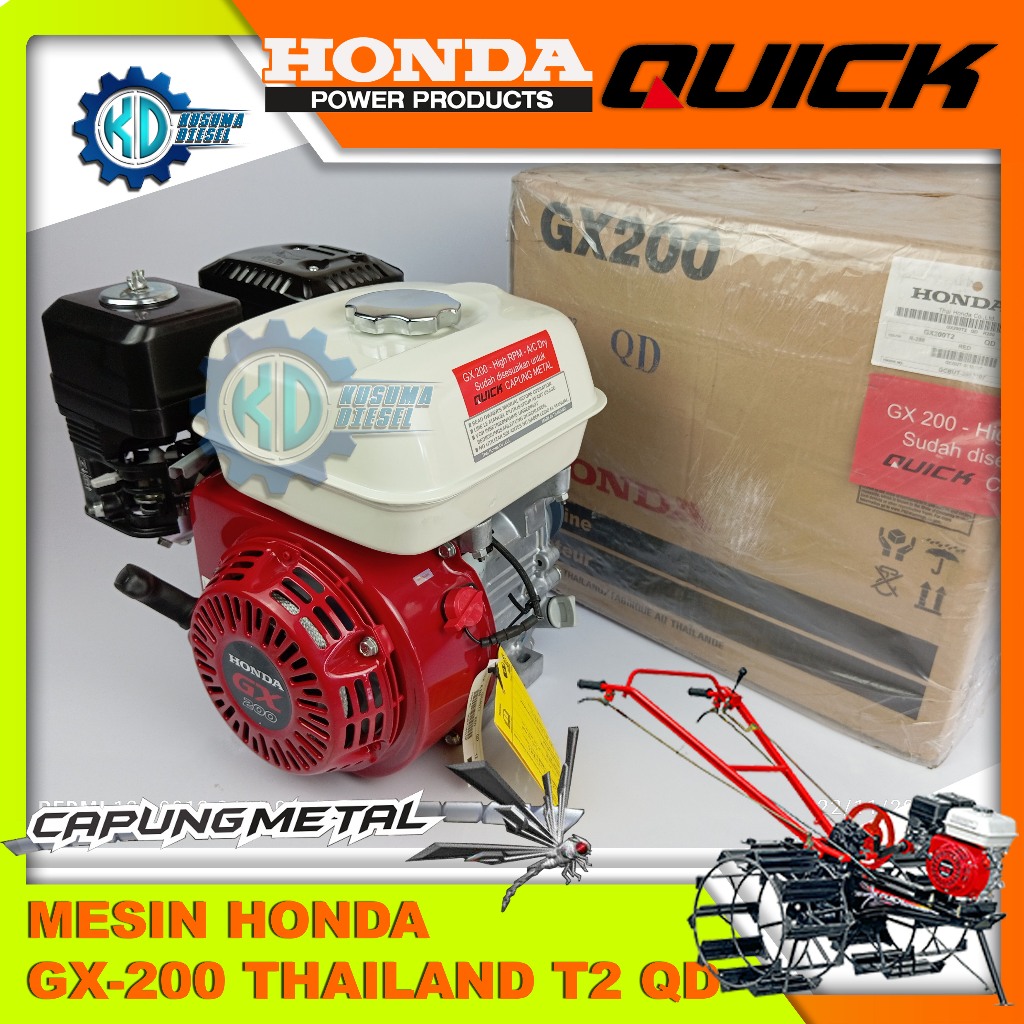 MESIN HONDA GX200 - ORIGINAL CAPUNG METAL - HONDA T2 QD THAILAND - MESIN BAWAAN CAPUNG METAL