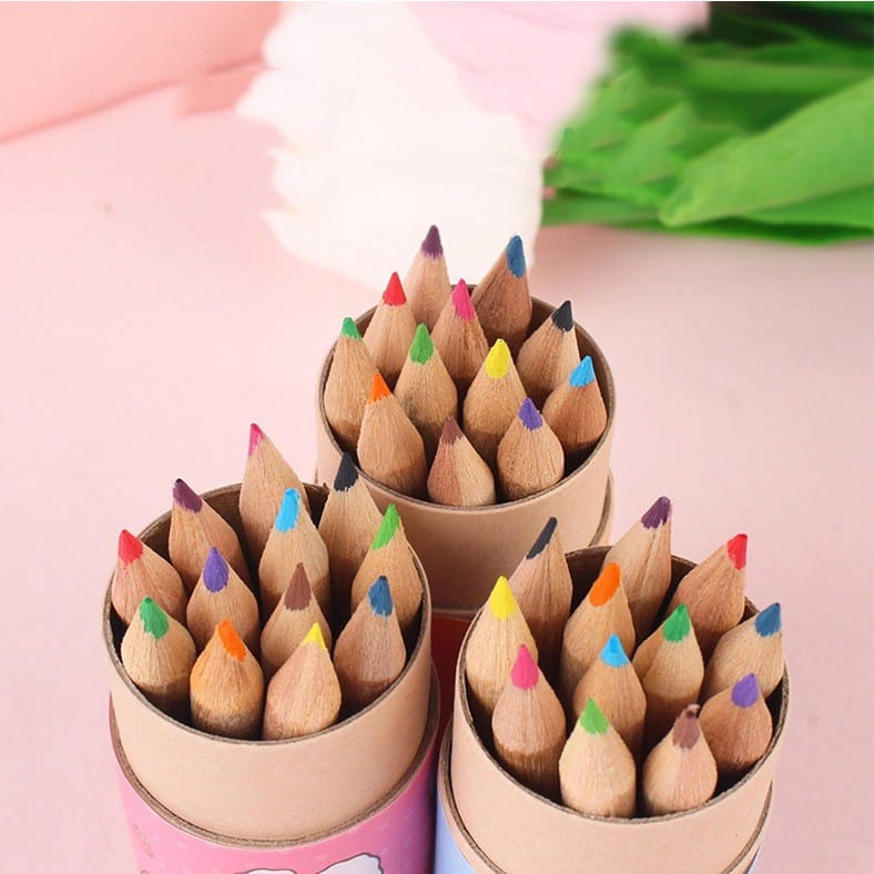 

Pensil Warna 12 IN 1 + Serutan Pensil Color Pencils Quality Pensil Warna Karakter Kemasan Tabung AG