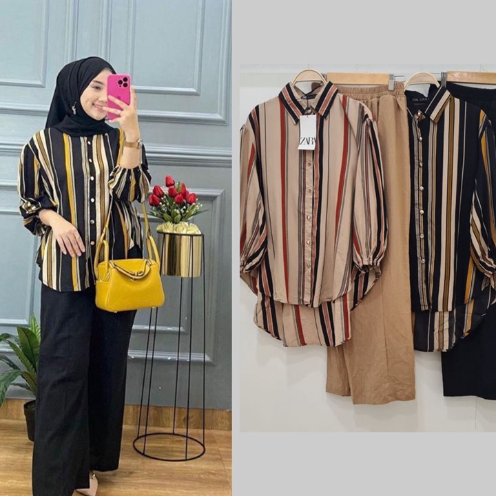 Harga Heboh SETELAN WANITA MOTIF SALUR MALIKA // SET WANITA TERBARU // ONE SET PENJAMAS KEKINIAN TER