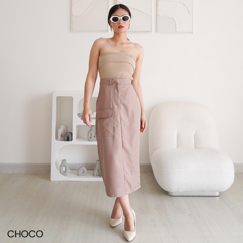 skirt curve twill pone