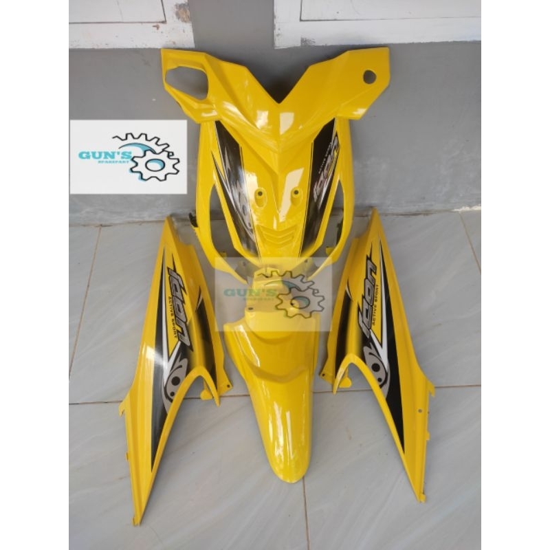 cover full body halus Honda beat karbu kuning plus striping icon tahun 2010-2012