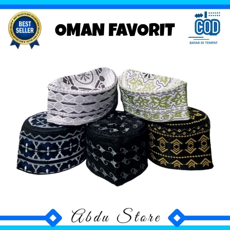 Peci Kopiah OMAN BANGLADESH FAVORIT LOKAL Murah , Peci Oman Bordir , Peci Haji Oman Bangladesh Bordi