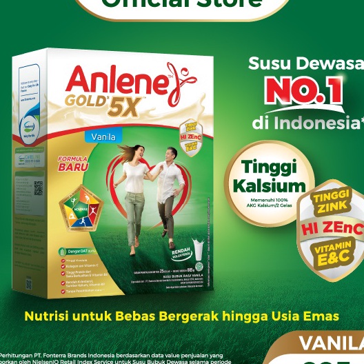 

GLWX3828 DiSkon !! Anlene Gold 5X Susu Bubuk Dewasa Vanila 885g - Nutrisi Tinggi Kalsium Untuk Tulang, Sendi, dan Otot