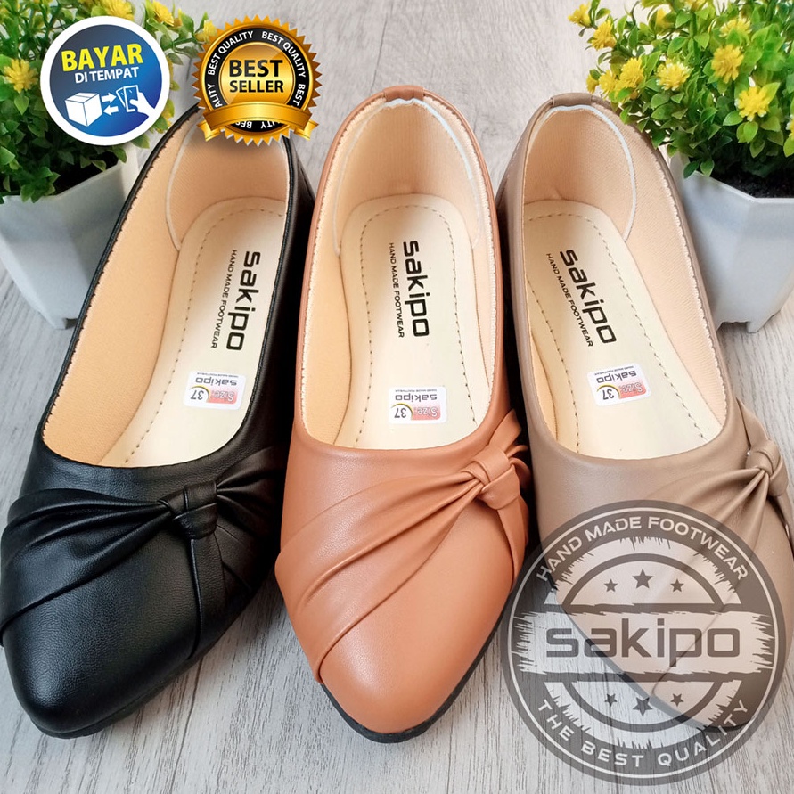 Bisa COD PROMO 12.12 BIRTHDAY SALE SEPATU BALET WANITA DEWASA / FLAT SHOES PITA SAMPING NEVADA / FLA