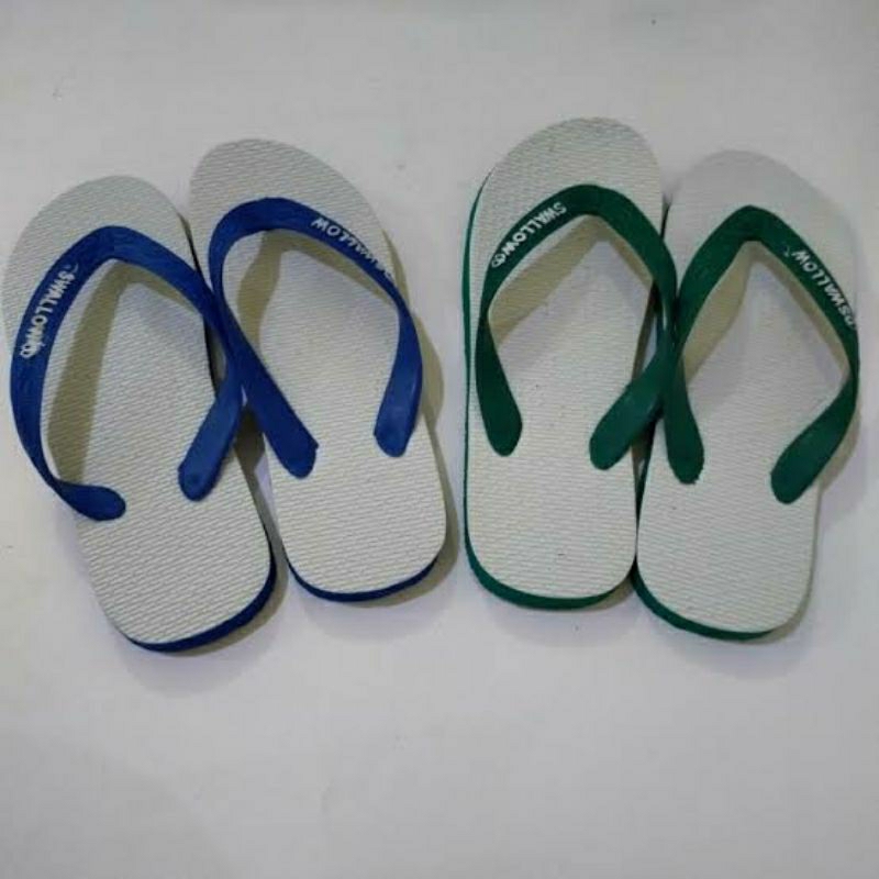Sandal Jepit Swallow Putih 10 - 10,5  - Grosir 1 lusin - KIBAR JAYA