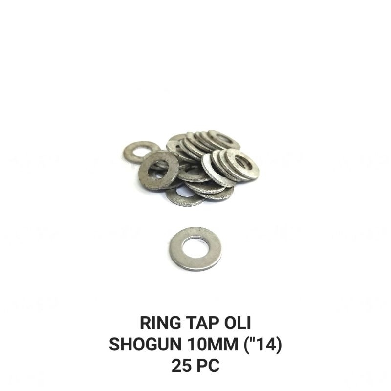 Ring Tap Oli Shogun "14 (Harga Per 25 PCS) - Ring Reng Plat Baut Tap Oli Oil Bawah Baut 14 Kunci Alu