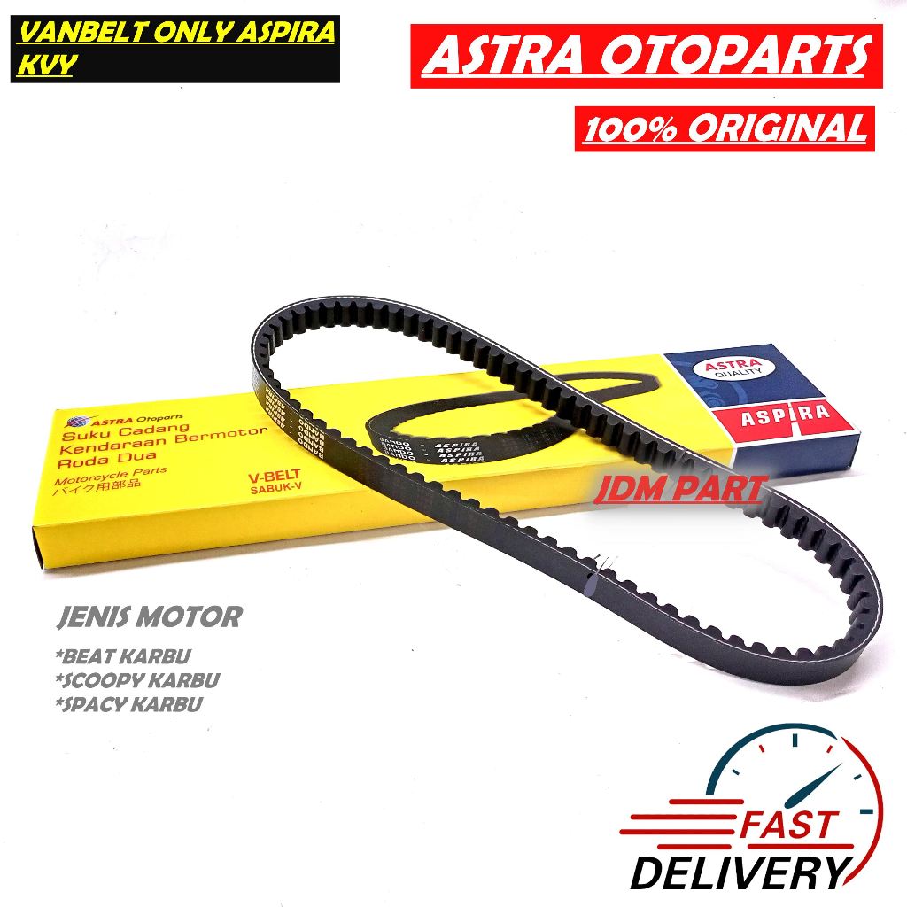 VANBELT ONLY BANDO ASPIRA KVY / HONDA BEAT KARBU / SCOOPY KARBU / SPACY KARBU / VBELT KVY / VANBEL A