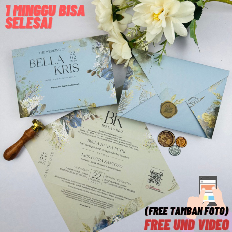 Undangan Pernikahan Murah, Bagus, Lucu, Aesthetic | GRATIS UNDANGAN VIDEO / WEBSITE* GS 013