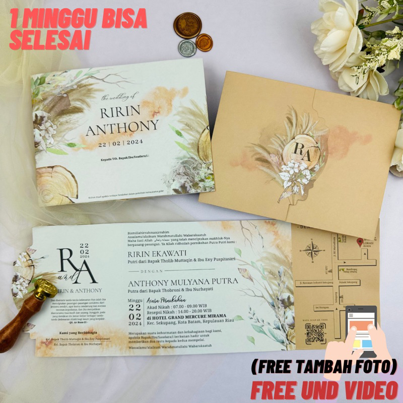 Undangan Pernikahan Murah, Bagus, Lucu, Elegant | GRATIS UNDANGAN VIDEO / WEBSITE* GS 016