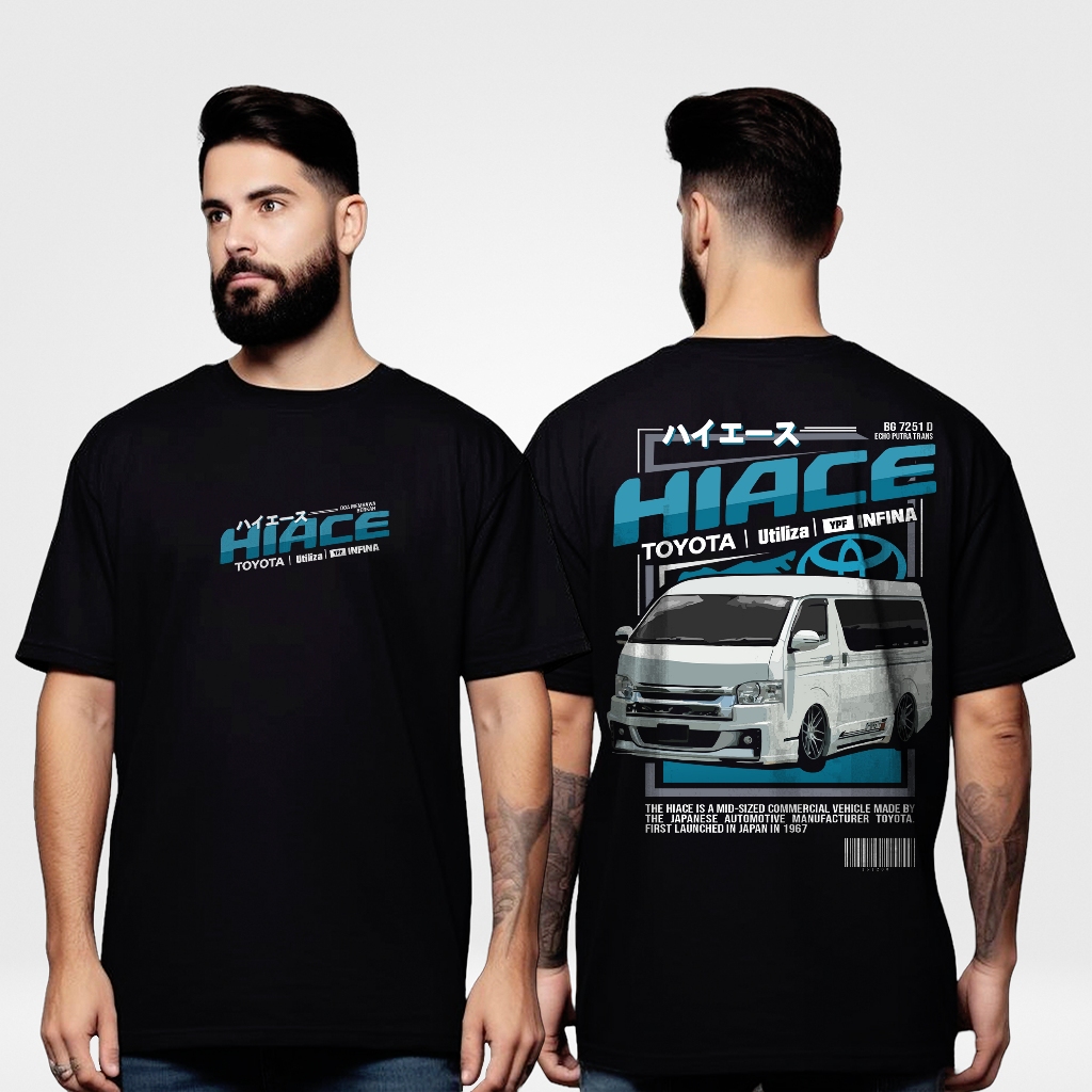 KAOS HIACE TOYOTA WHITE BLUE