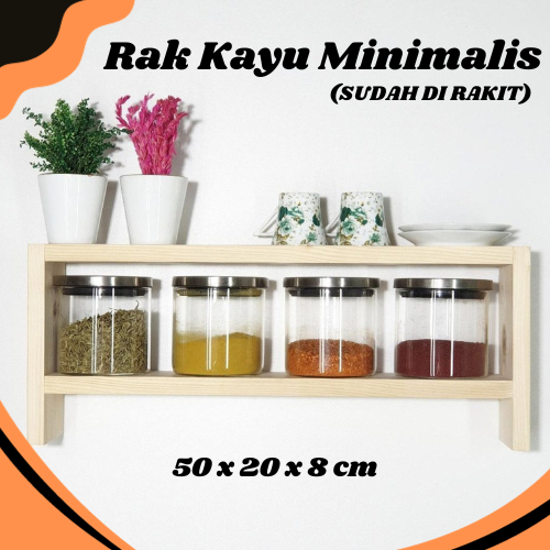 PROMO RAK KAYU BUMBU DAPUR DARI KAYU PINUS ASLI//PERLENGKAPAN DAPUR MINIMALIS