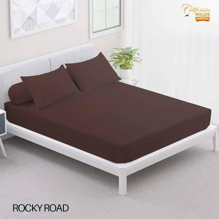 CALIFORNIA Sprei Queen Fitted Polos Emboss 160X200 Rocky Road