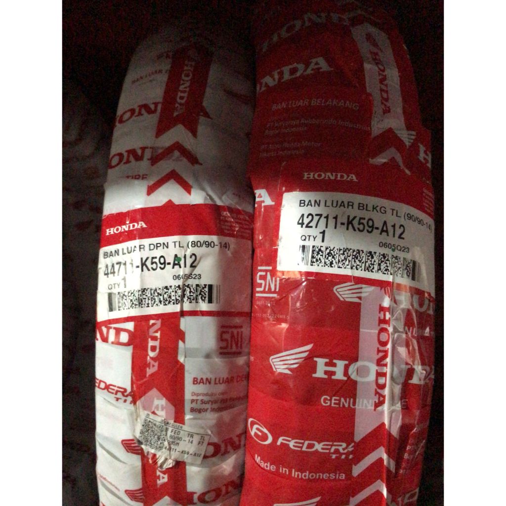 AHM FEDERAL 80/90-14  dan 90/90-14 FT235 ORIGINAL Asli HONDA Ban luar Motor Matic