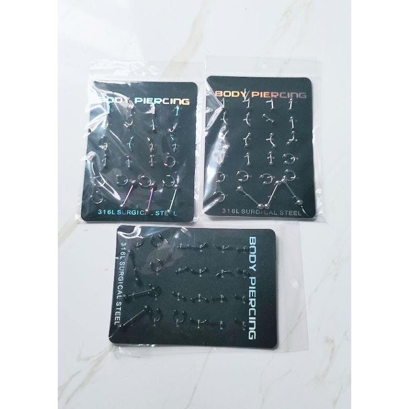 GROSIR ANTING TINDIK/ANTING PIERCING SATU CARD ISI 22 PCS ANTING PRIA WANITA